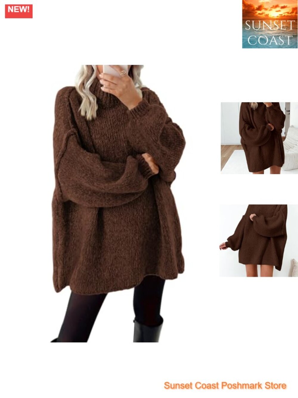 Women's Mock Neck Cable Knit Long Sleeve Pullover Sweater